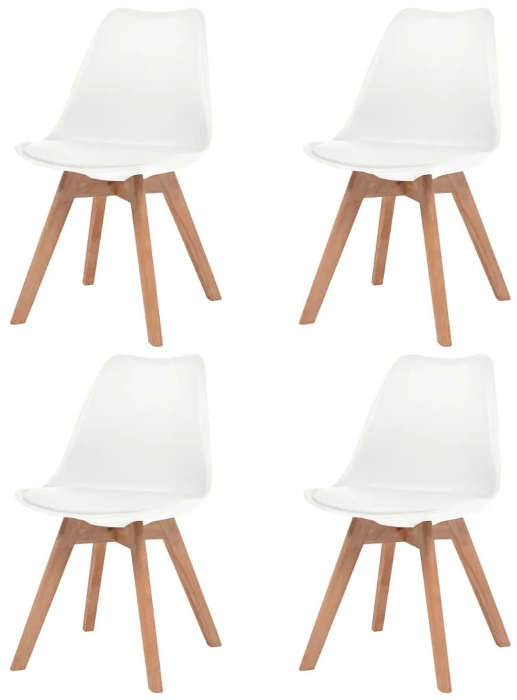 vidaXL Cadeiras de jantar 4 pcs plástico branco