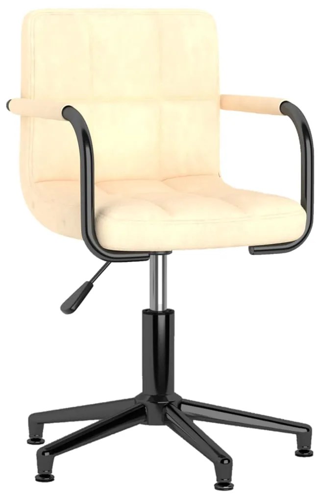 vidaXL Cadeira de escritório giratória veludo cor creme