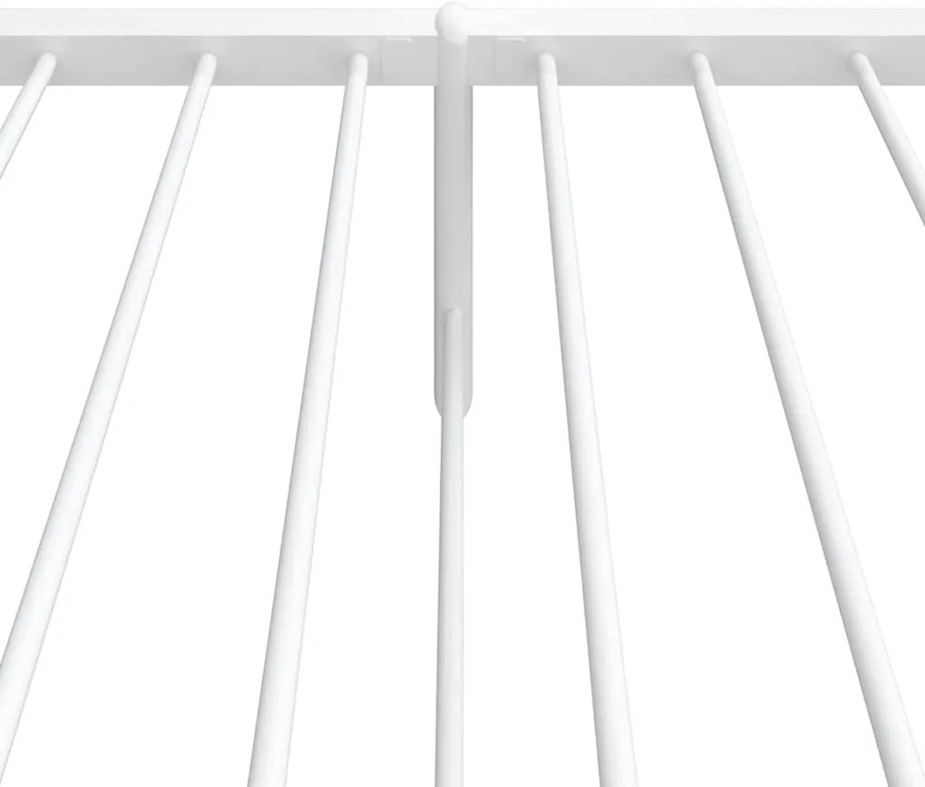 Estrutura de cama com cabeceira e pés 100x200 cm metal branco