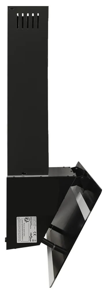 Exaustor de parede 90 cm aço e vidro temperado preto