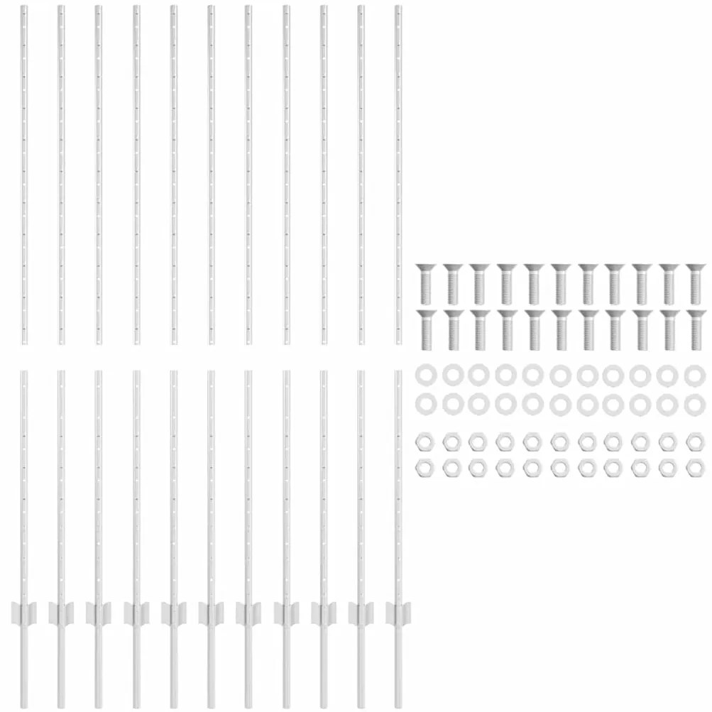 Postes de Cerca 22 pcs Canal U 160 cm em Aço Galvanizado