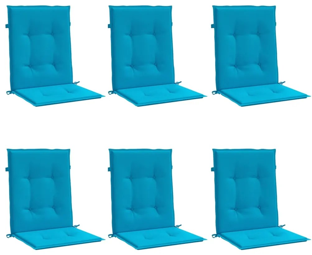 Almofadões lombares p/ cadeiras de jardim 6pcs oxford azul