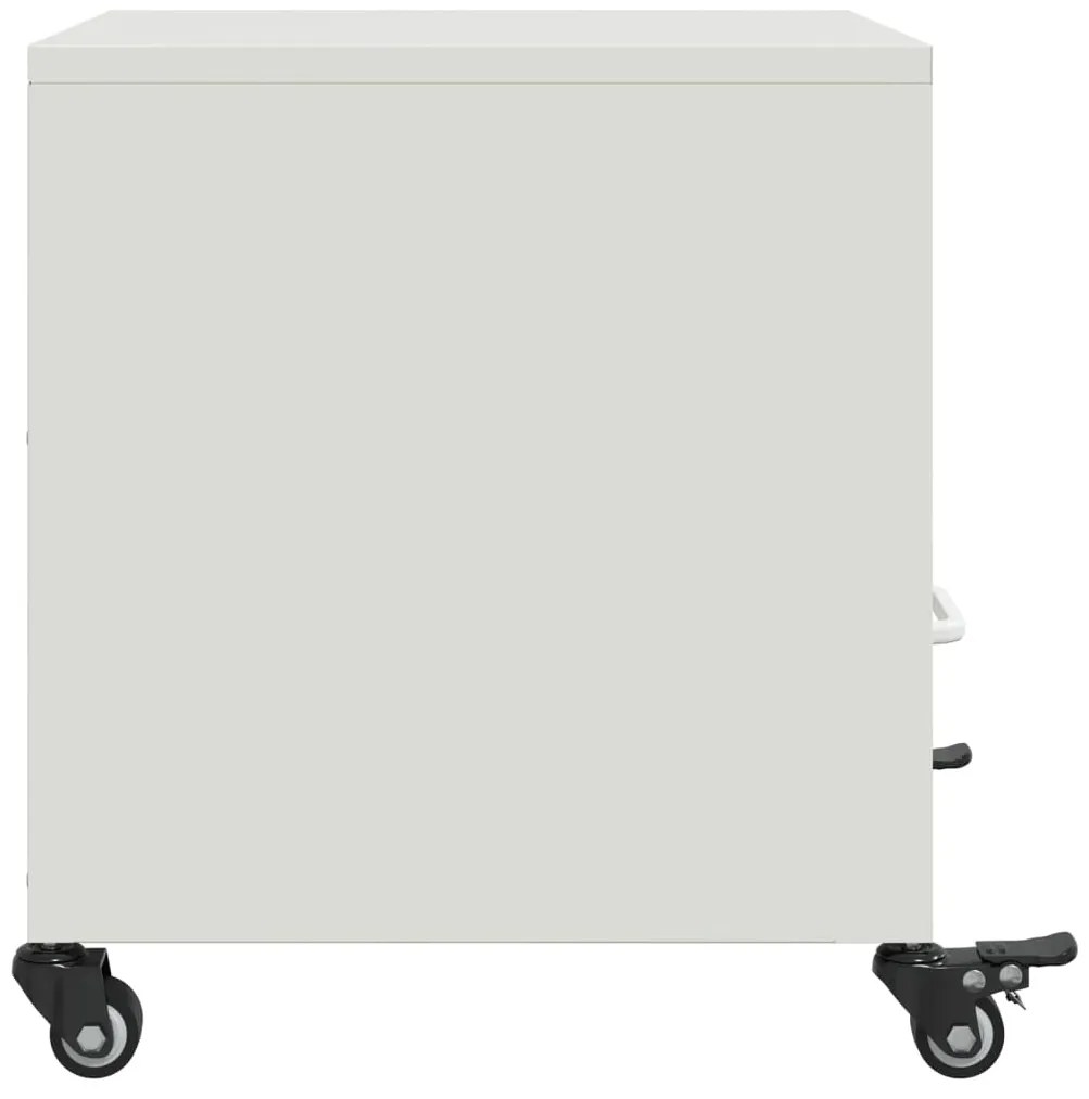 Mesas de cabeceira 2 pcs 36x39x43,5 cm aço branco