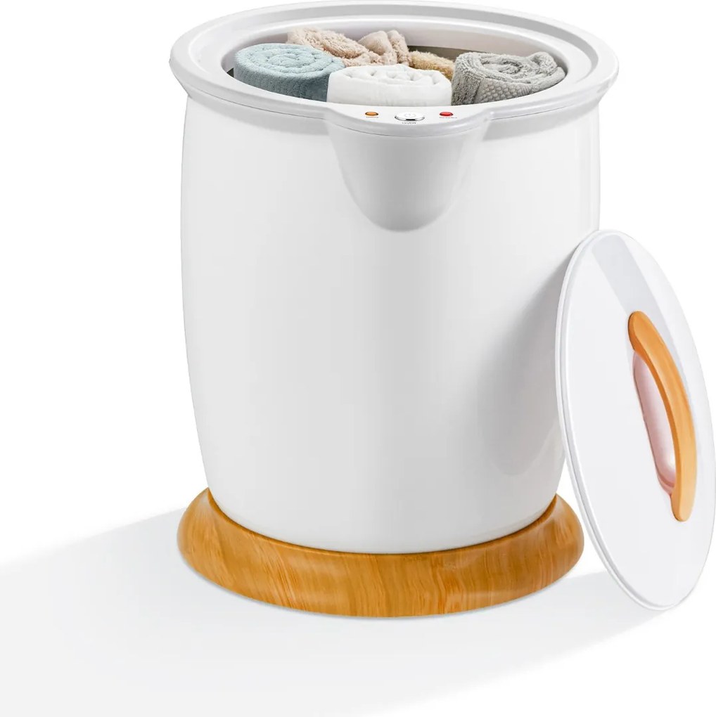 Aquecedor de toalhas 35,5 x 33 x 47 cm em forma de cubo Capacidade 20 L com suporte para fragrâncias Aquecedor portátil para spa com desligamento auto