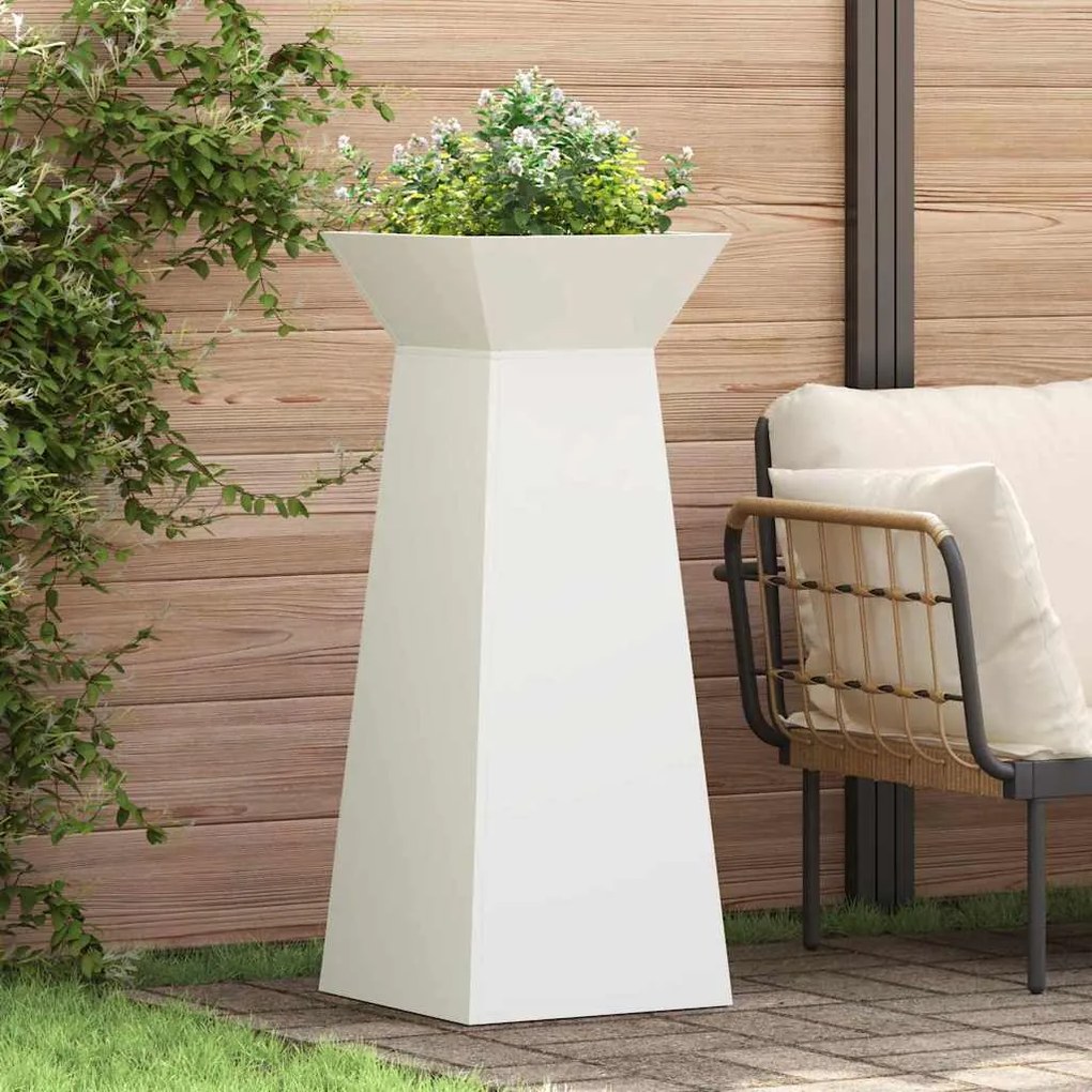 vidaXL Vaso de Pilar 2 pcs Branco 40 x 40 x 100 cm
