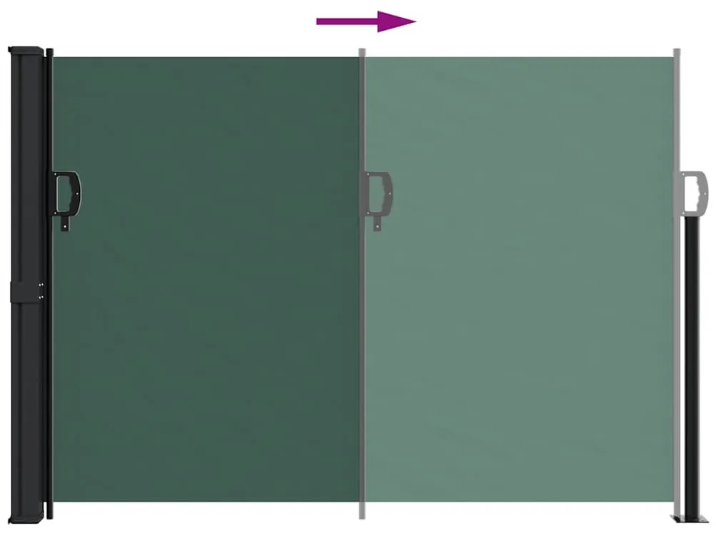Toldo lateral retrátil 140x500 cm verde-escuro