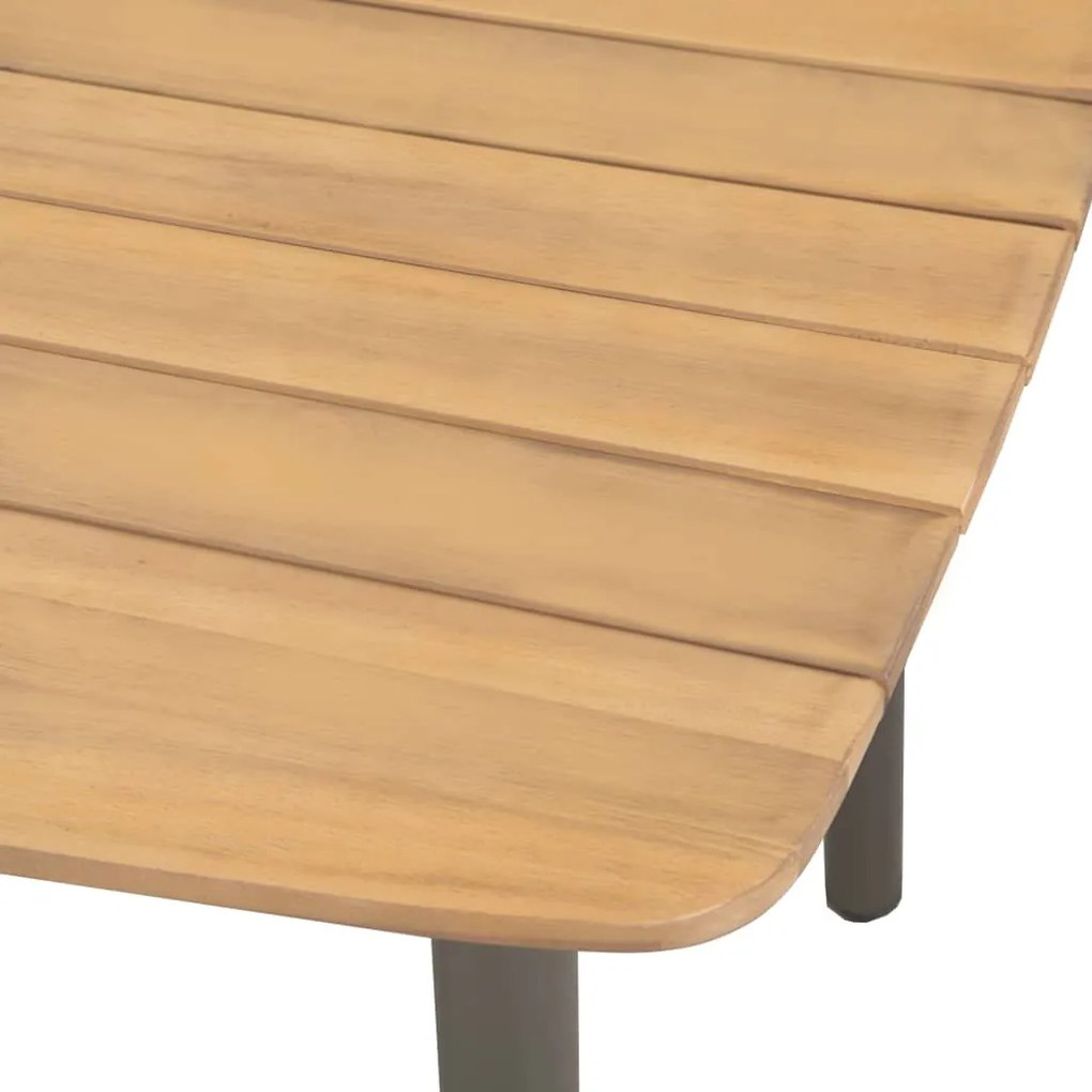 3 pcs conjunto de jantar para jardim vime PE castanho