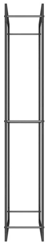 Suporte para lenha 80x28x154 cm aço preto mate