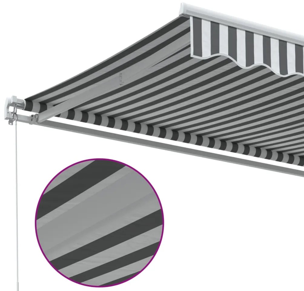 Toldo retrátil manual 400x350 cm antracite e branco