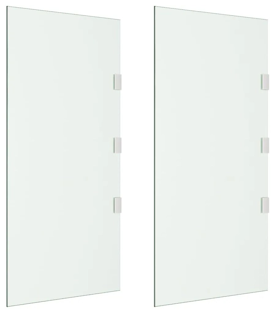 Toldos de porta 2 pcs vidro temperado transparente