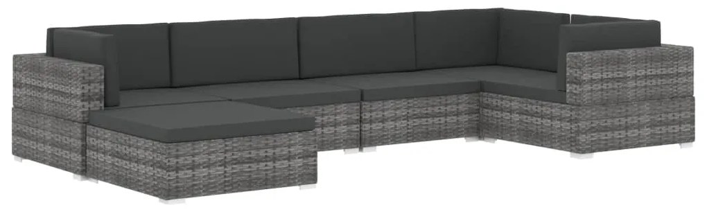 Apoio de pés seccional c/ almofadão 1 pc vime PE castanho