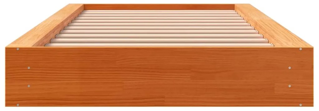 Cama sem colchão 100x200 cm pinho maciço castanho-mel