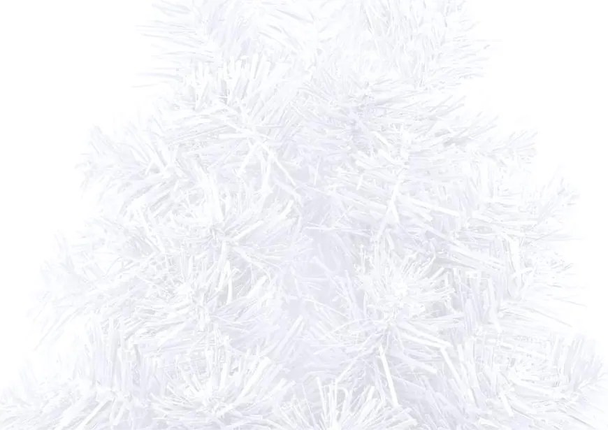 Meia árvore Natal artificial pré-iluminada c/ bolas branco