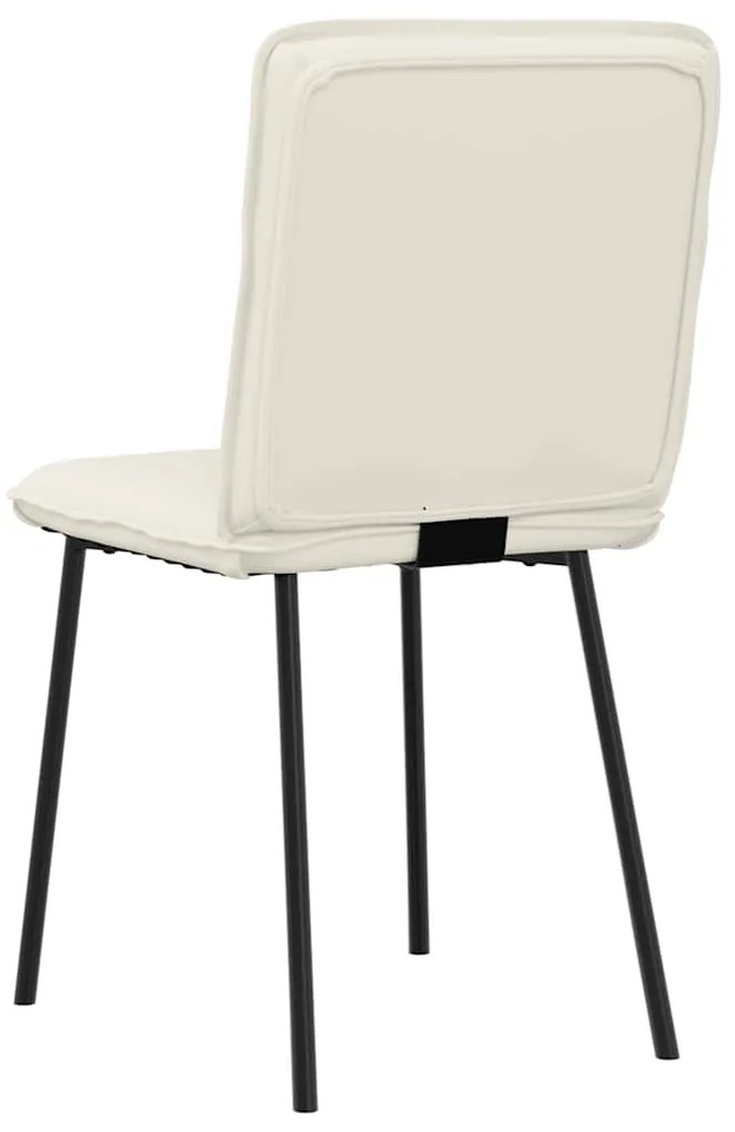 Cadeiras de jantar 2 pcs veludo cor creme