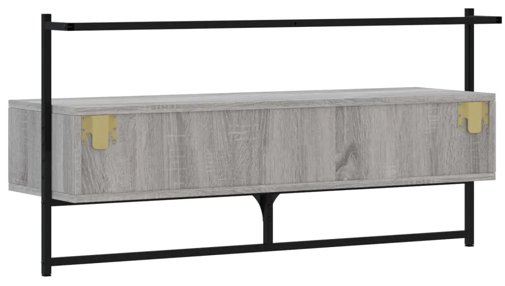 Móvel TV de parede 100,5x30x51cm deriv. madeira cinzento sonoma
