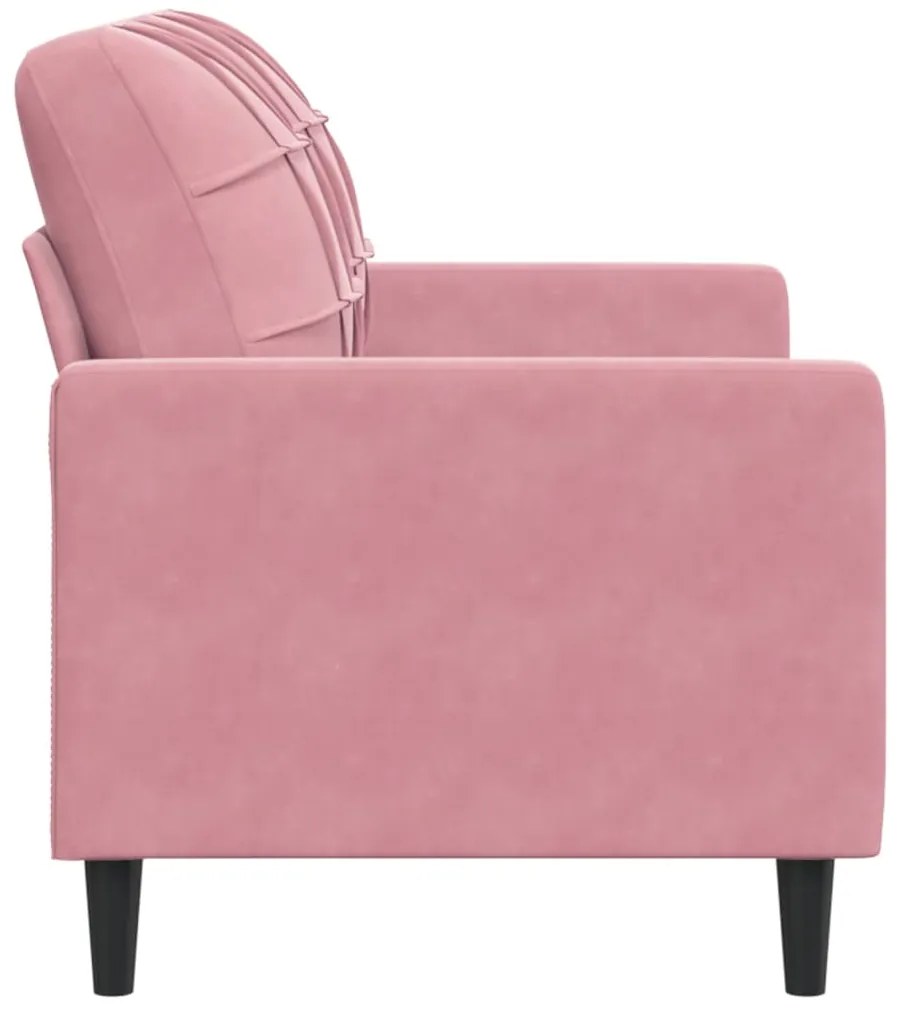 Sofá de 2 lugares veludo 120 cm rosa