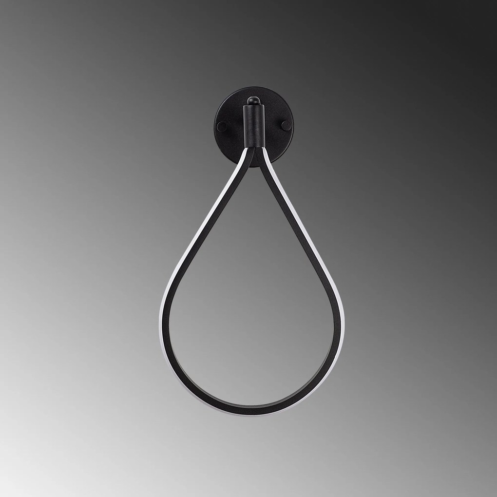 Aplique de Parede Damla – Preto – 23x39x13 cm