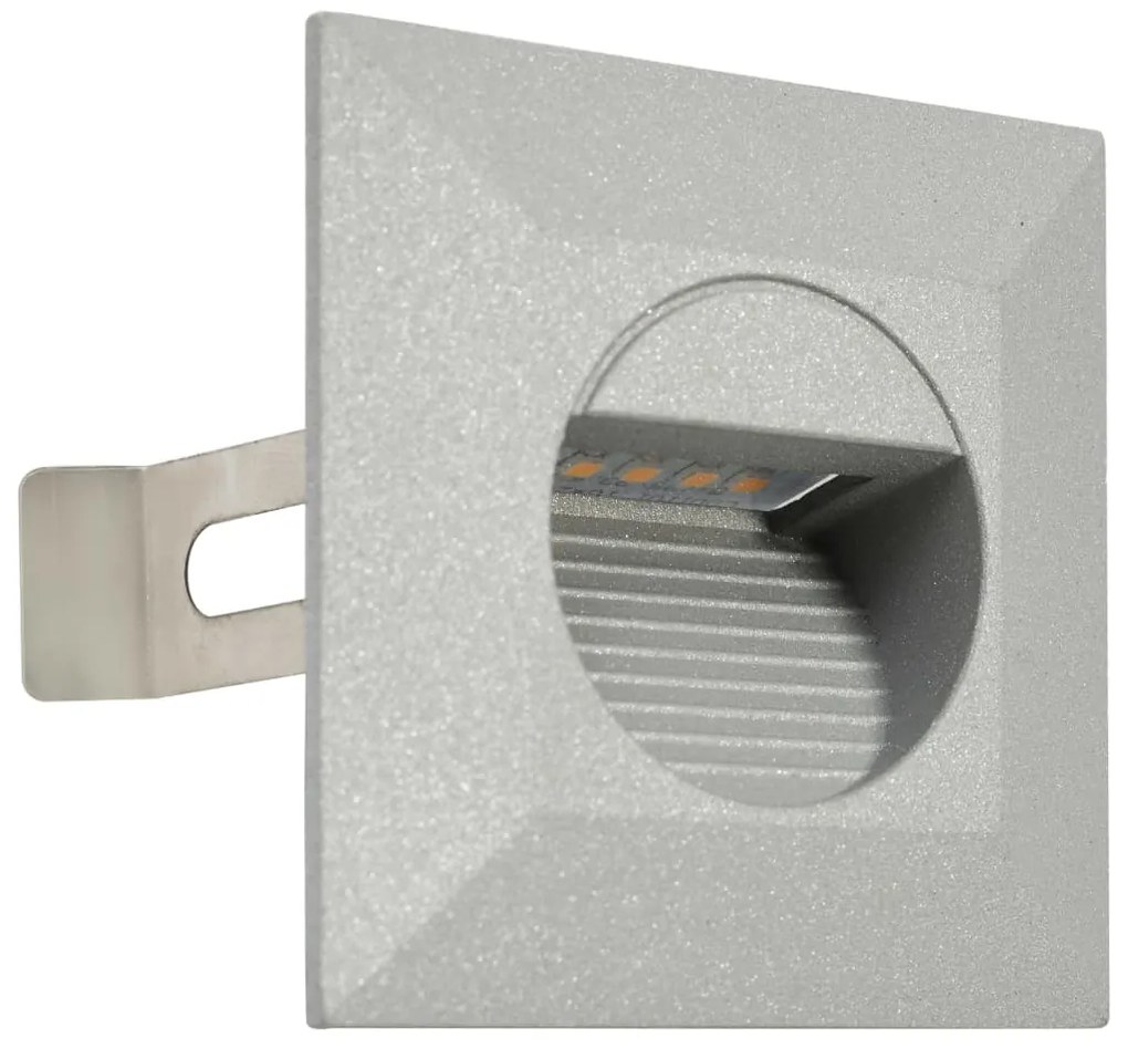 Iluminação LED de parede exterior 6 pcs 5 W quadrado prateado