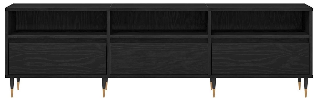 Armário para TV vidaXL Preto Carvalho 150x30x44,5 cm Madeira Reestrutu