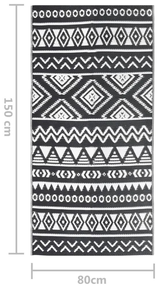 Tapete de exterior 80x150 cm ARAKIL PP preto