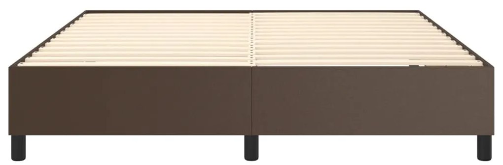 Estrutura de cama 160x200cm couro artificial castanho