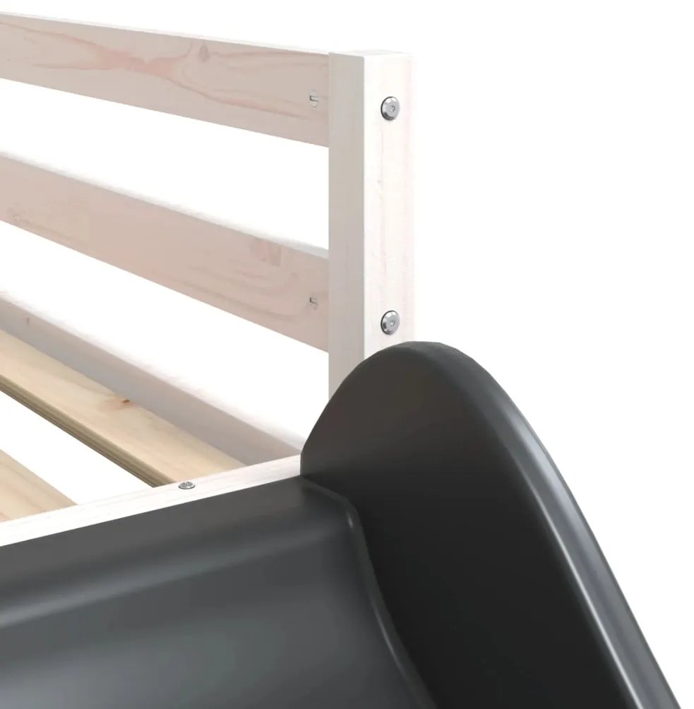 Beliche c/ escorrega e escada 90x190 cm pinho maciço branco