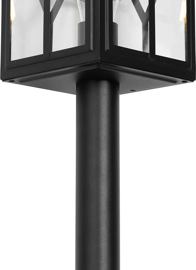Candeeiro de pé exterior clássico preto 100 cm IP44 - Dover