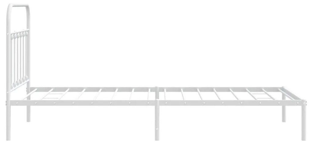 Estrutura de cama com cabeceira 100x200 cm metal branco