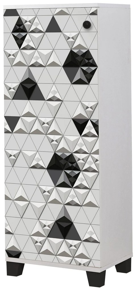 Armário para Calçado Filinta – Branco/Preto – 50x127x38 cm