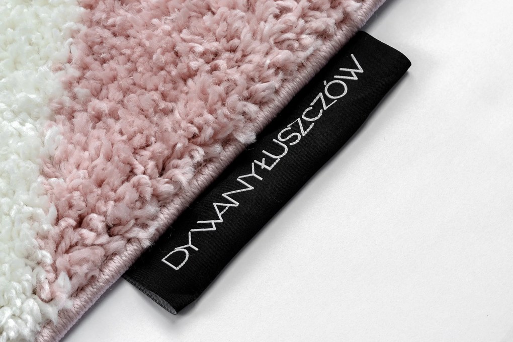 Tapete BERBER TROIK A0010 cor de rosa/branco Franjas berbere marroquino shaggy