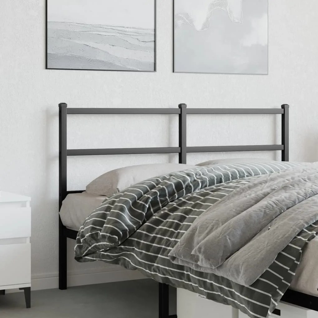 vidaXL Cabeceira de cama 140 cm metal preto