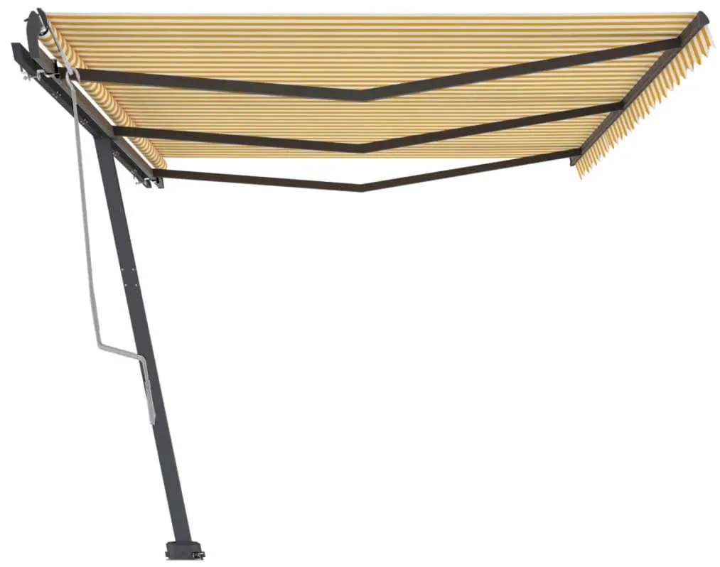 Toldo retrátil manual independente 600x300 cm amarelo e branco