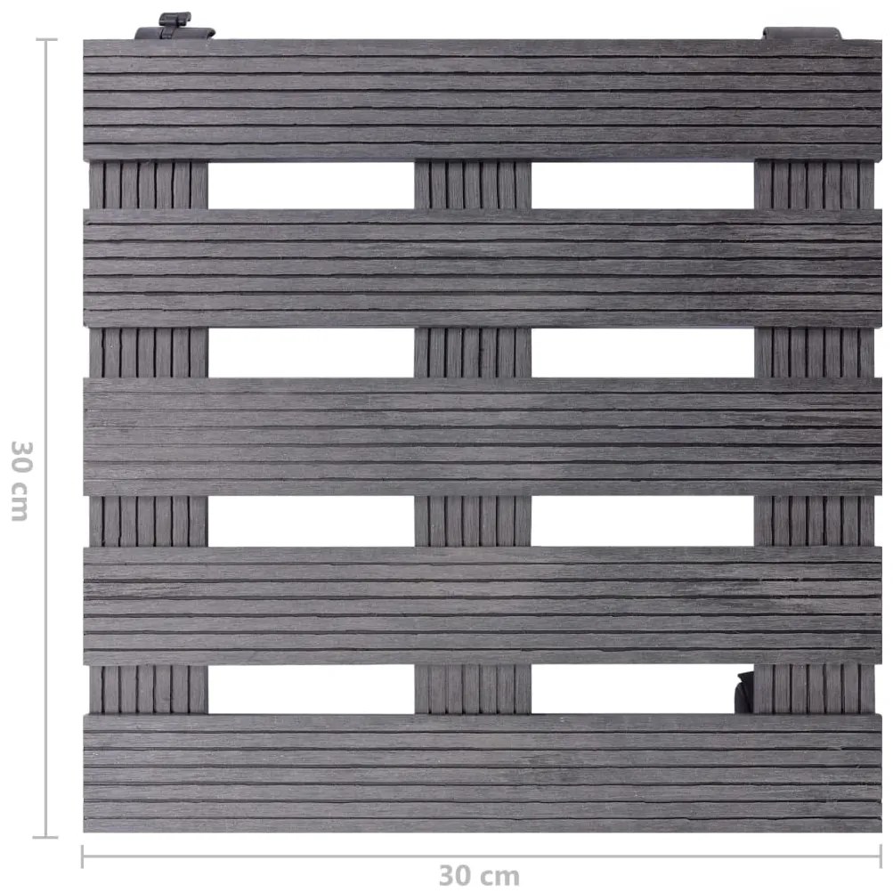 Carrinhos para vasos 4 pcs 30x30x7,5 cm WPC cinzento
