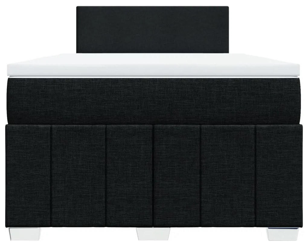 Cama boxspring com colchão 120x190 cm tecido preto