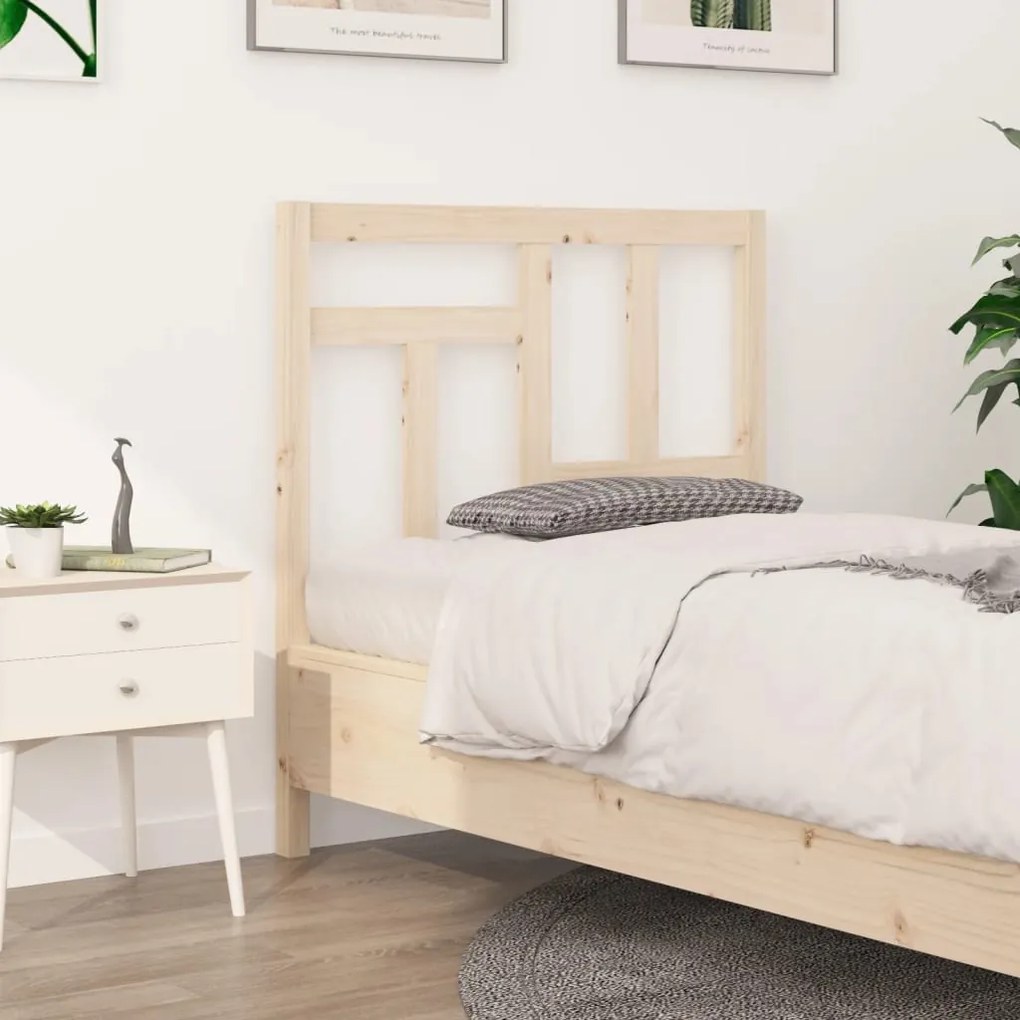 vidaXL Cabeceira de cama 95,5x4x100 cm pinho maciço