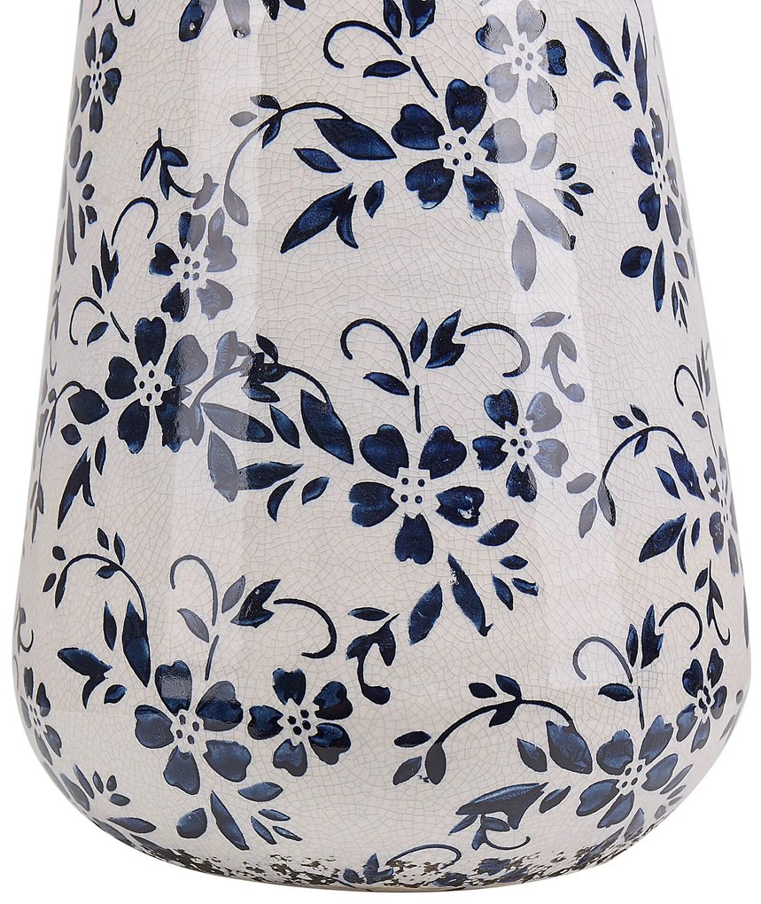 Vaso branco e azul marinho 25 cm MARONEIA Beliani