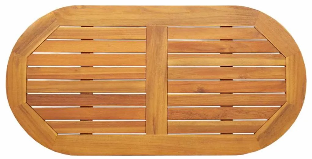 Tampo de Mesa 100x50x2.2 cm Oval de Madeira Maciça de Acácia