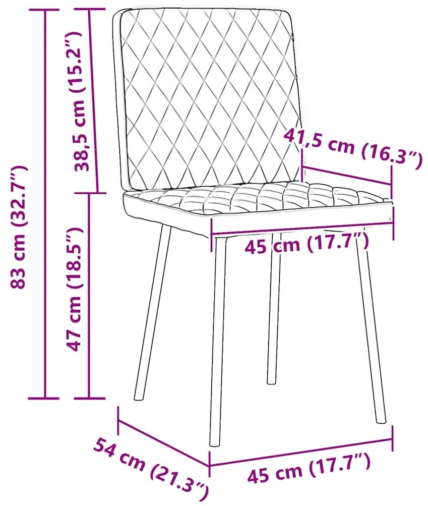 Cadeiras de jantar 2 pcs veludo rosa