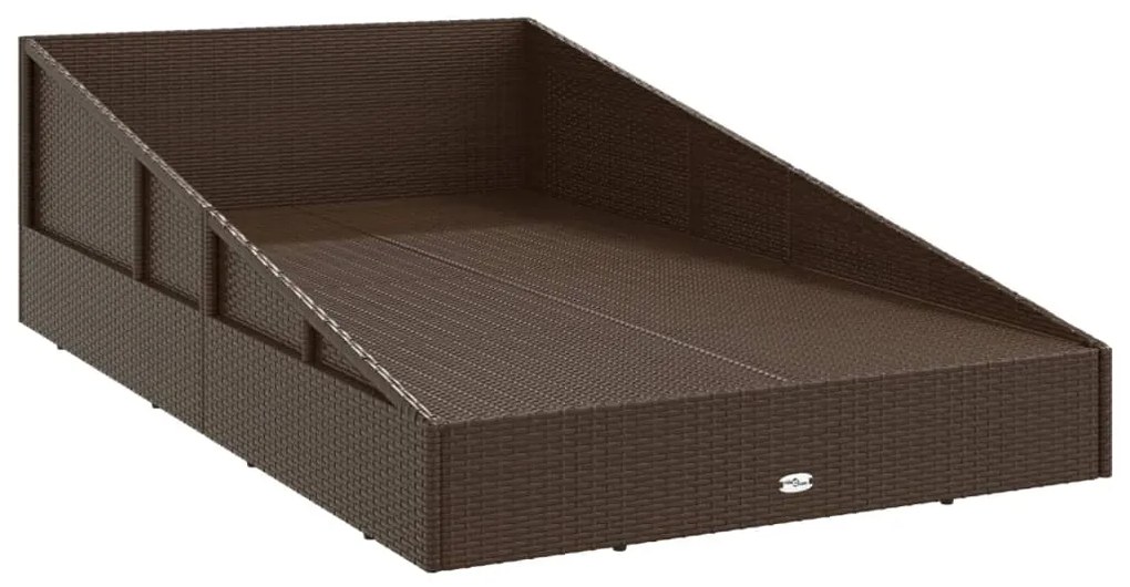 Espreguiçadeira de jardim 110x200 cm vime PE castanho
