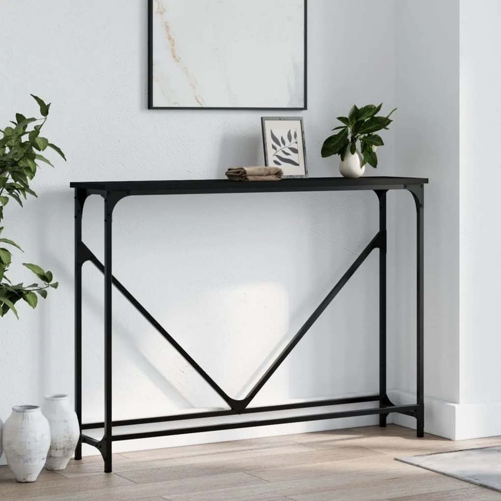 Mesa consola 102x22,5x75 cm derivados de madeira preto