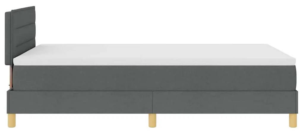 Cama com Molas com Colchão e LED Cinza Escuro 120x190 cm Tecido