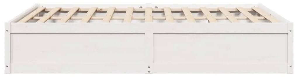 Cama sem colchão 140x200 cm madeira de pinho maciça branco