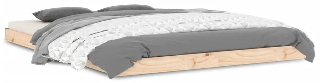 Estrutura de cama de casal 135x190 cm pinho maciço