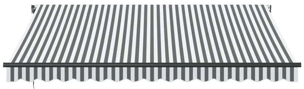 Toldo retrátil automático com LEDs 400x350 cm antracite/branco