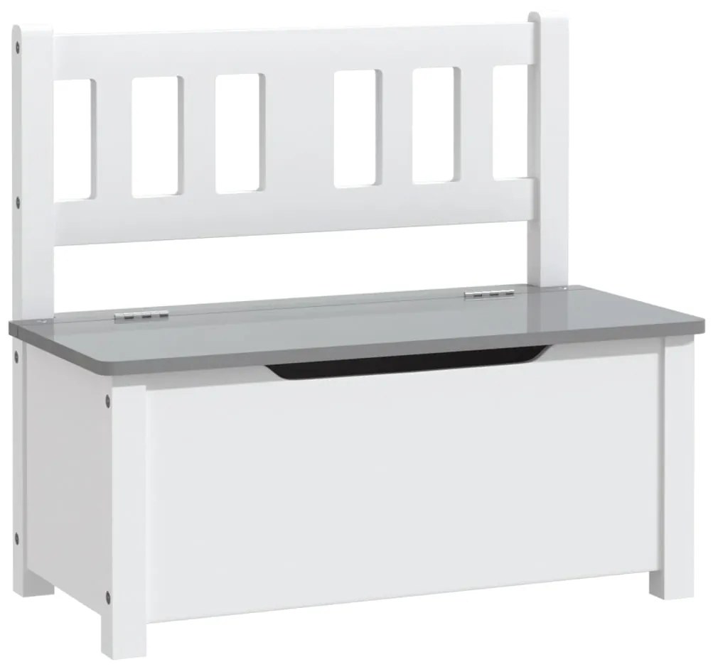 4 pcs conjunto mesa e cadeiras infantil MDF branco e cinzento