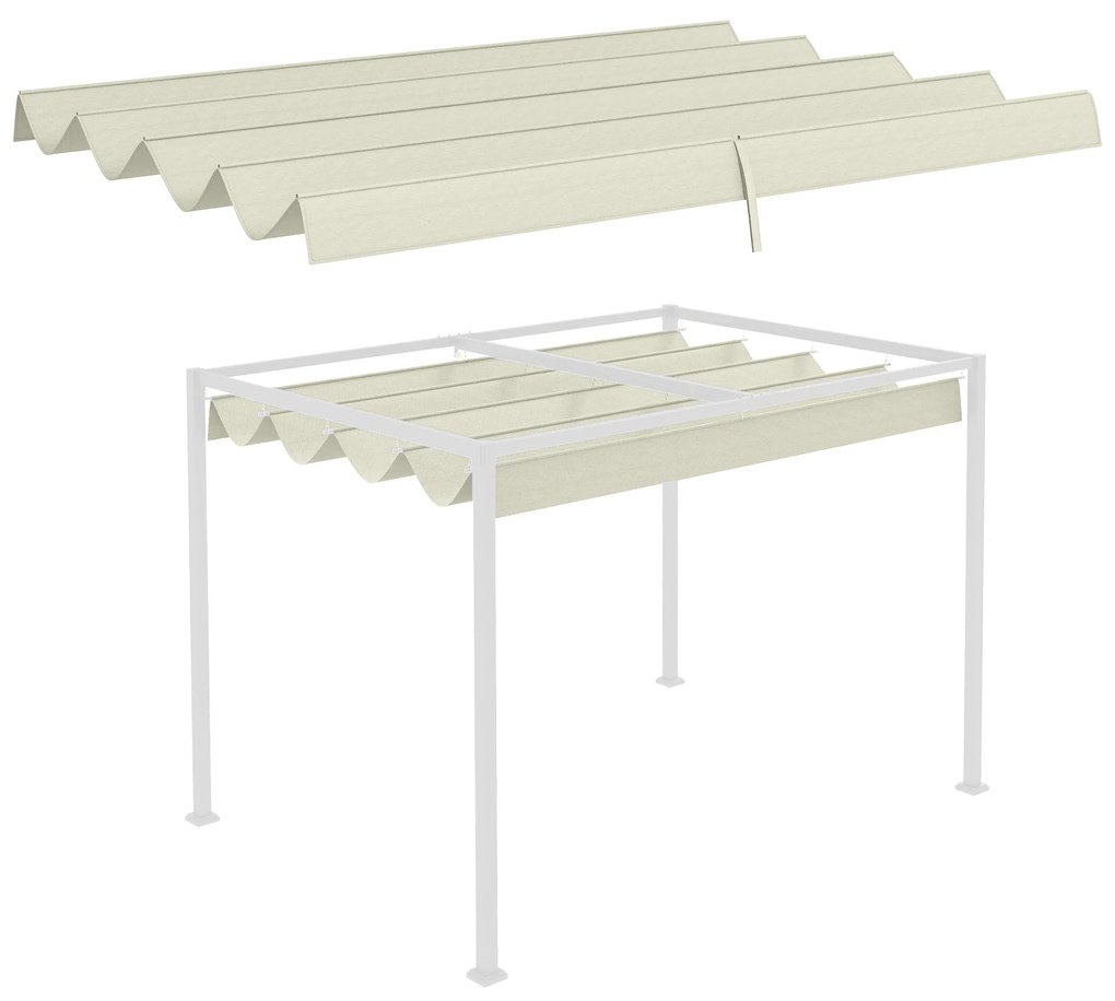 Outsunny Cobertura para Pérgola Retrátil 286x245 cm Teto de Substituiç