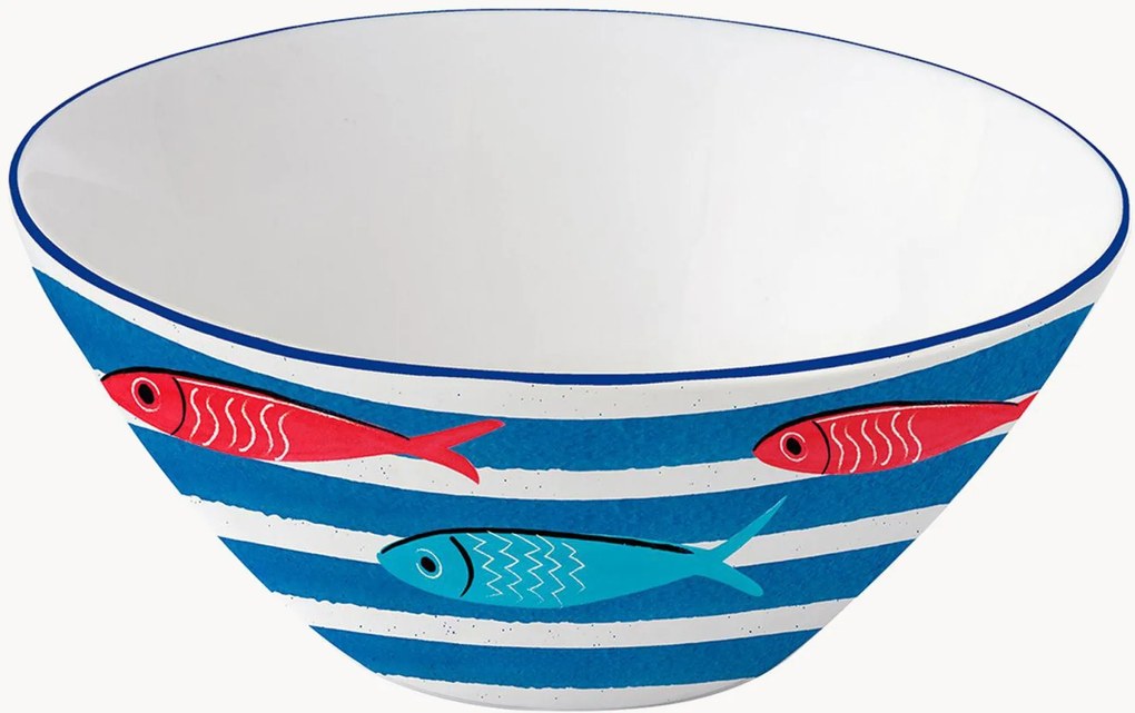 Taças pequenas em porcelana Sardine's Party, conjunto de 6
