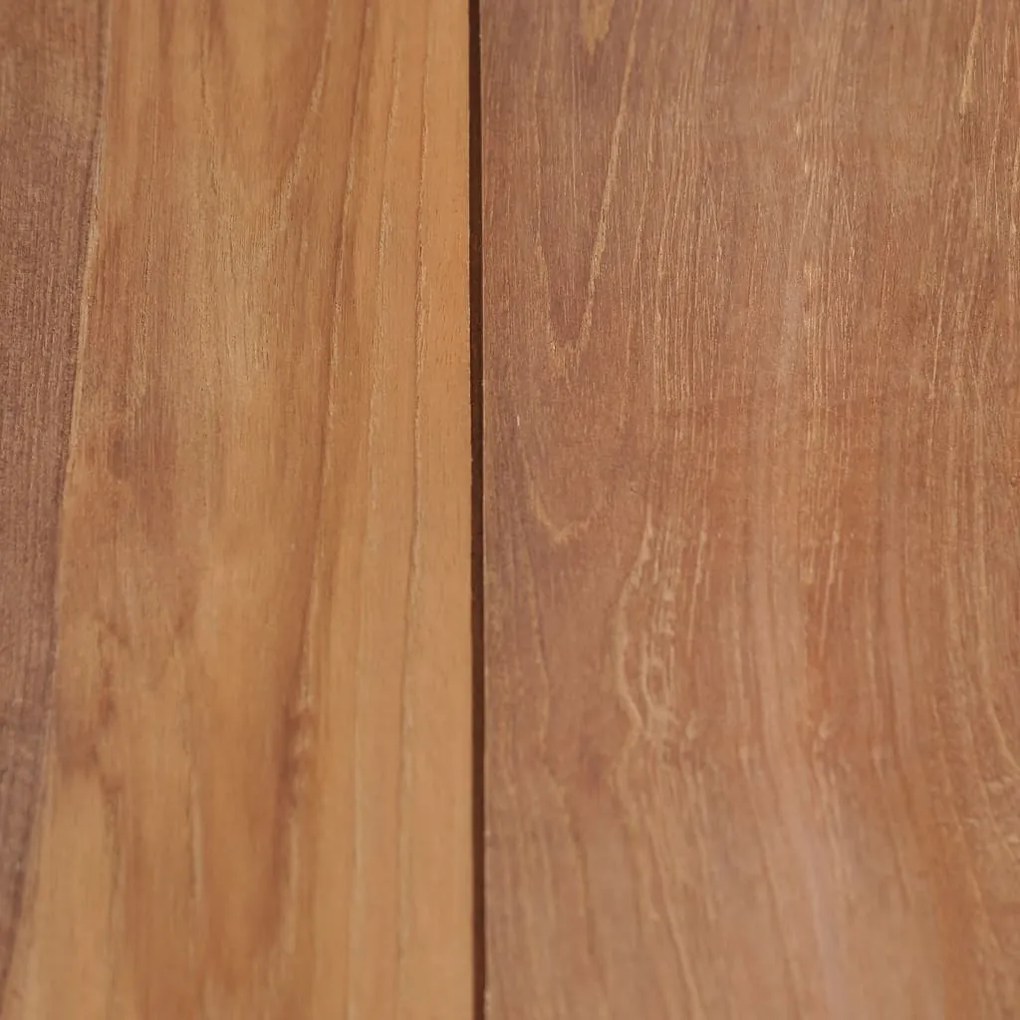 Mesa de jantar teca maciça com acabamento natural 140x70x76 cm