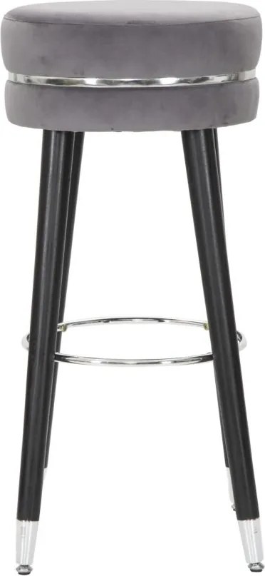 BANCO DE BAR PARIS Ø 35X74 CM CINZENTO, PRETO E PRATEADO
