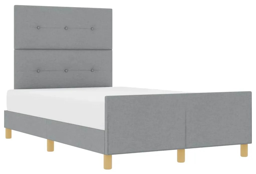 Estrutura de Cama Cinza Claro 120x200 cm Tecido